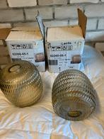 Glazen lampenkappen amperkleur loods 5 vintage look, Huis en Inrichting, Lampen | Lampenkappen, Ophalen of Verzenden, Zo goed als nieuw