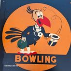 Bowling - reclamebord jaren 50 50x50cm metaal Americana, Verzamelen, Ophalen of Verzenden, Gebruikt, Reclamebord