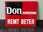 Mooi DON remvoering REMT BETER bord. O.T.M. Brux. 1969., Ophalen of Verzenden, Gebruikt, Reclamebord