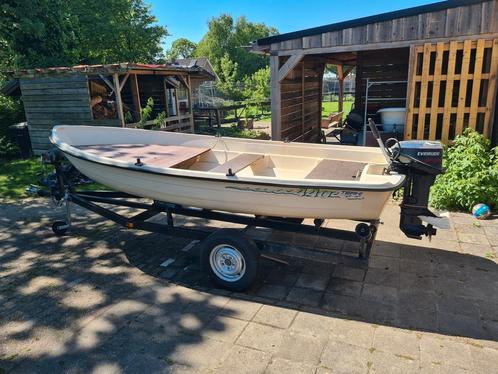 Theri 440 met 10 pk johnson, Watersport en Boten, Vis- en Consoleboten, Gebruikt, Tot 10 pk, 3 tot 6 meter, Benzine, Buitenboordmotor