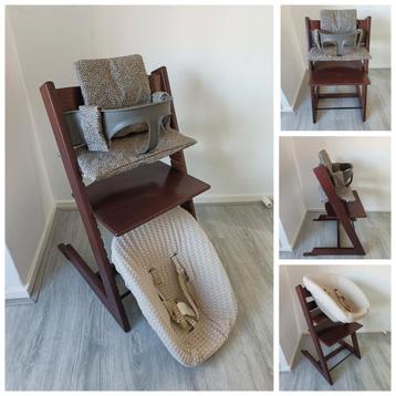 Stokke Tripp Trapp bruin+babyset,kussen,newbornset,hoes  beschikbaar voor biedingen