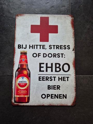  Eerst het bier openen amstel bier reclamebord beschikbaar voor biedingen