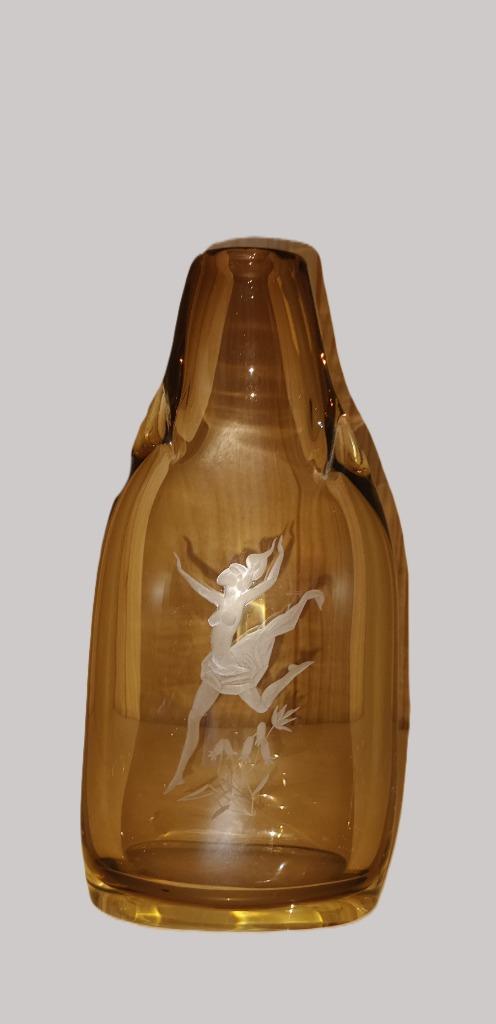 Art-deco vaas Miloslav Klinger Boheems glas jaren '70, Antiek en Kunst, Antiek | Glas en Kristal, Ophalen of Verzenden