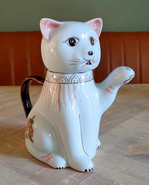 Vintage theepot poesje / kat, Antiek en Kunst, Antiek | Porselein, Ophalen of Verzenden