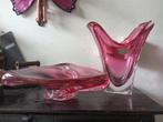Roze glazen vaas en schaal, Val Saint Lambert, Ophalen