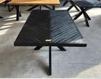 Eettafel zwart 180 x 100 visgraadblad., Huis en Inrichting, Tafels | Eettafels, Ophalen, 50 tot 100 cm, Zo goed als nieuw, Vijf personen of meer