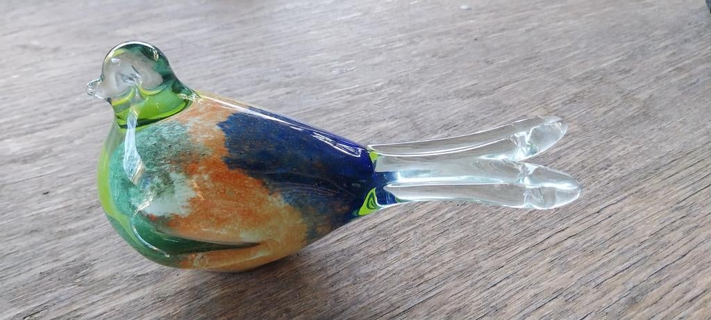 Glazen vogel, 20 cm lang, gevlamd, Verzamelen, Ophalen of Verzenden, Zo goed als nieuw, Dier