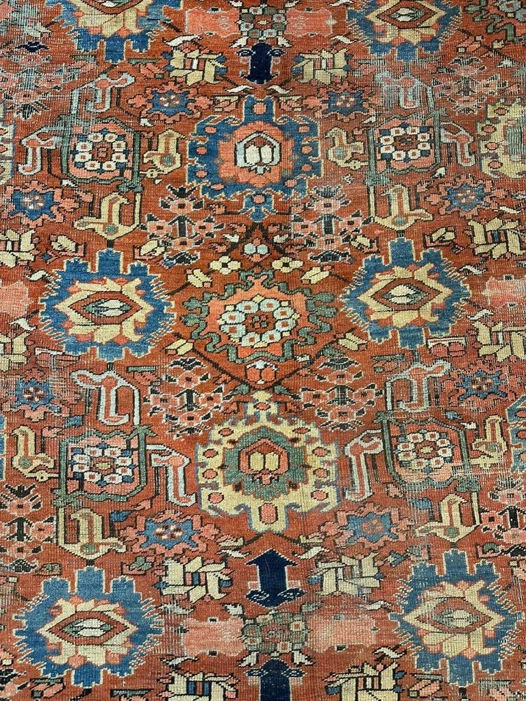 Antiek Perzisch Tapijt Heriz ( Antique Carpet ) 360 x 292 cm, Gebruikt, Overige kleuren, Wol, 200 cm of meer