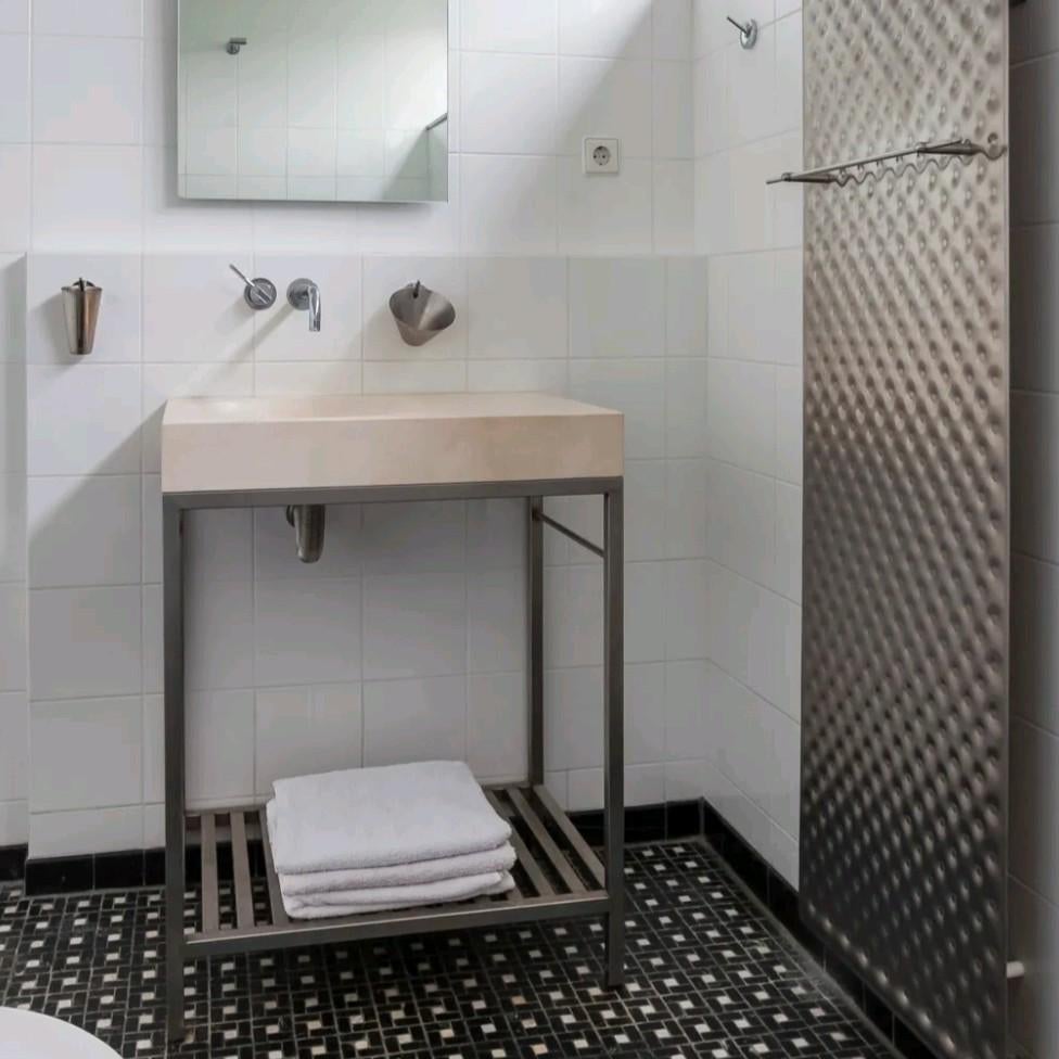 Stijlvol natuurstenen badmeubel met wastafel, Ophalen, 50 tot 100 cm, Minder dan 100 cm, Wasbak of Wastafel