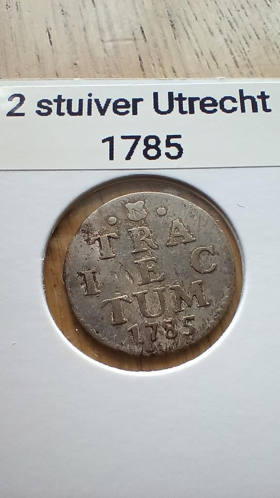 2 Stuiver Utrecht 1785 - Zilveren munt, Vóór koninkrijk, Zilver, Losse munt, Overige waardes
