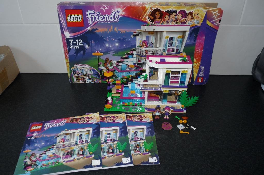 z.g.a.n Lego Friends 41135 Livi's popsterrenhuis incl doos +, Lego, Friends, Ophalen of Verzenden, Zo goed als nieuw