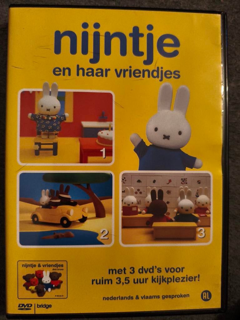 Nijntje en haar vriendjes DVD-box | 3 DVD’s | Ruim 3,5 uur, Alle leeftijden, Ophalen of Verzenden, Zo goed als nieuw