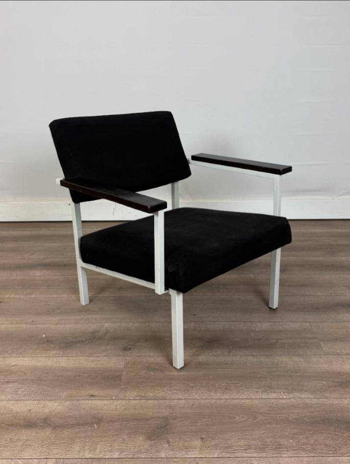 Vintage design Fauteuils Van Der Sluis, Ophalen of Verzenden, Zo goed als nieuw, Zwart, Stof