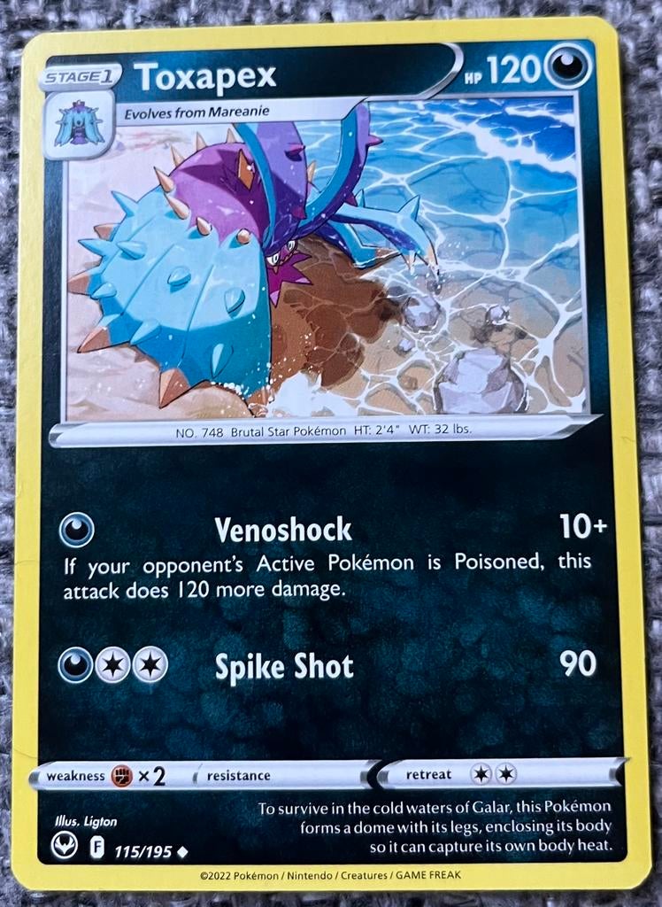 Pokémonkaart van Toxapex (748) • Silver Tempest (115/195), Verzenden, Nieuw, Losse kaart