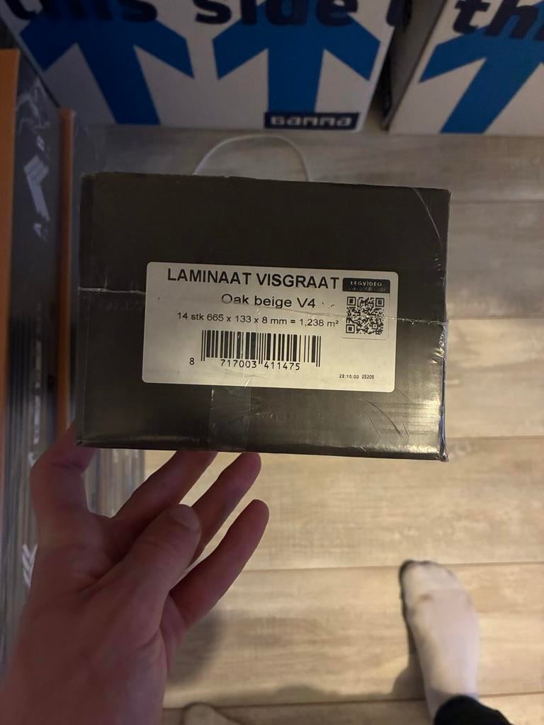 Visgraat laminaat Oak beige V4, Ophalen, 50 tot 150 cm, Nieuw, Minder dan 5 m²