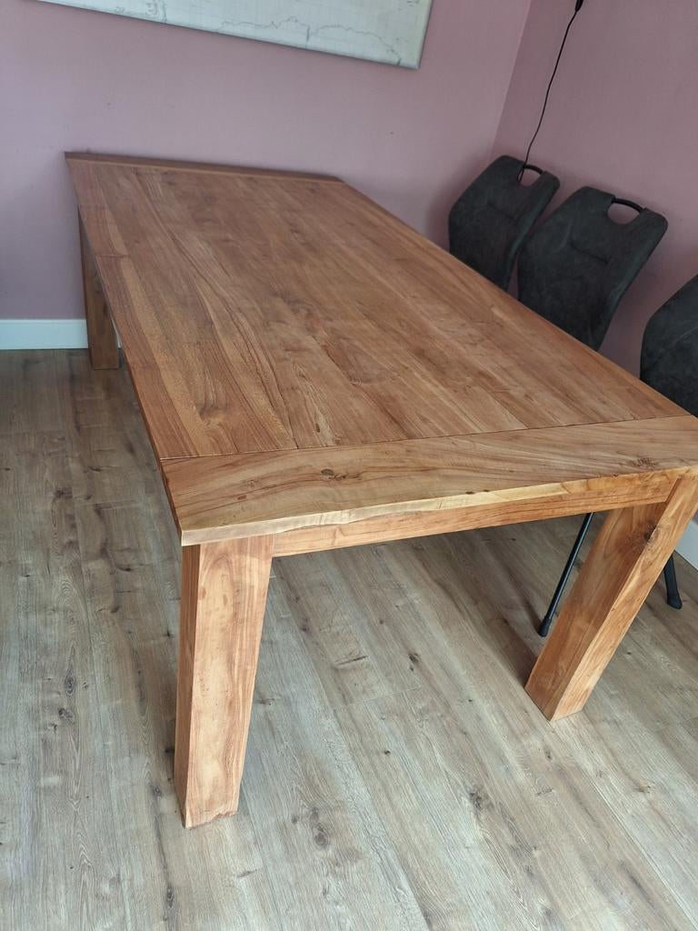 Mooie teak eettafel 200x100cm, Huis en Inrichting, Tafels | Eettafels, Ophalen, Rechthoekig, 200 cm of meer, 50 tot 100 cm