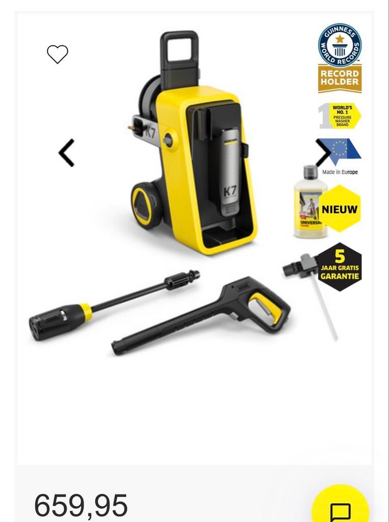 Kärcher K7 Premium hogedrukreiniger - Nieuw en geseald!, Ophalen of Verzenden, Nieuw, Elektrisch, Met regelbare waterdruk