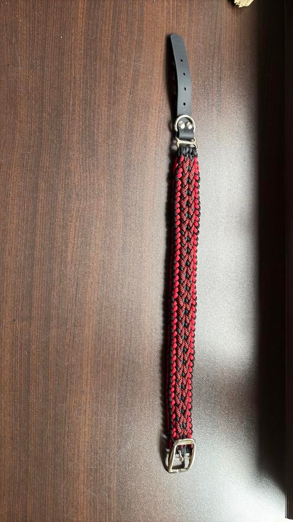 Halsband Paracord Rood/zwart, zelfgemaakt, Ophalen of Verzenden, Nieuw