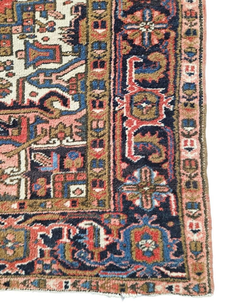 Handgeknoopt Perzisch wol Heriz tapijt medallion 183x288cm, Persian Perzisch vintage oosters hype, Gebruikt, 150 tot 200 cm, 200 cm of meer