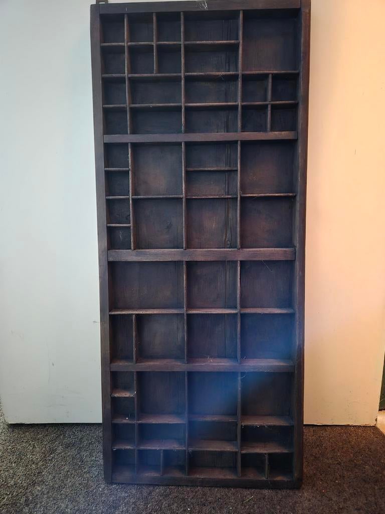 Vintage Houten Letterbak - Decoratieve Opberger, Ophalen