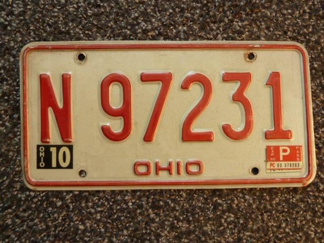 Kentekenplaat licenseplate Ohio 2 USA, Verzamelen, Verzenden, Gebruikt, Auto's