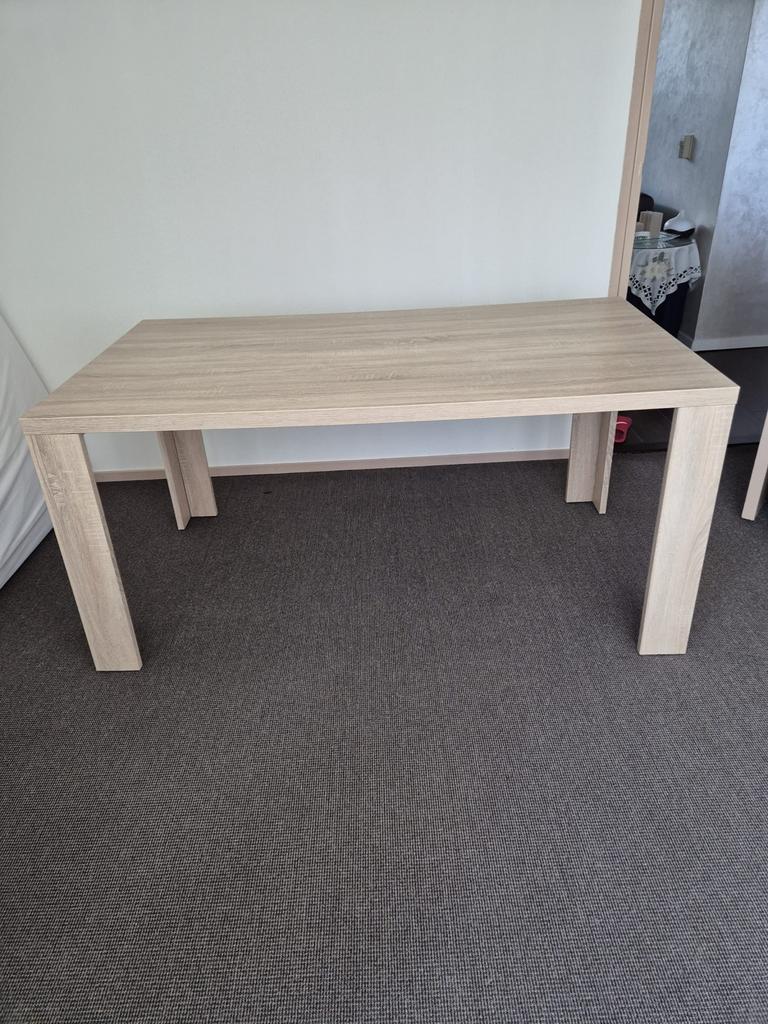 Lichtbruine eettafel 90x160 nieuw, Huis en Inrichting, Tafels | Eettafels, Gebruikt, 100 tot 150 cm, Vier personen, Rechthoekig