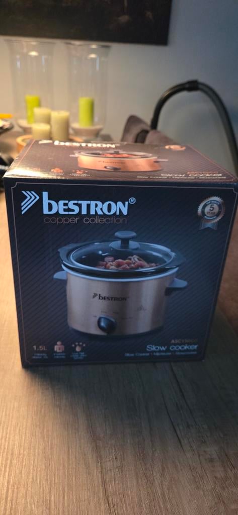 Bestron Slowcooker Copper Collection 1.5L - Nieuw in doos, Witgoed en Apparatuur, Slowcookers, Ophalen of Verzenden, Nieuw