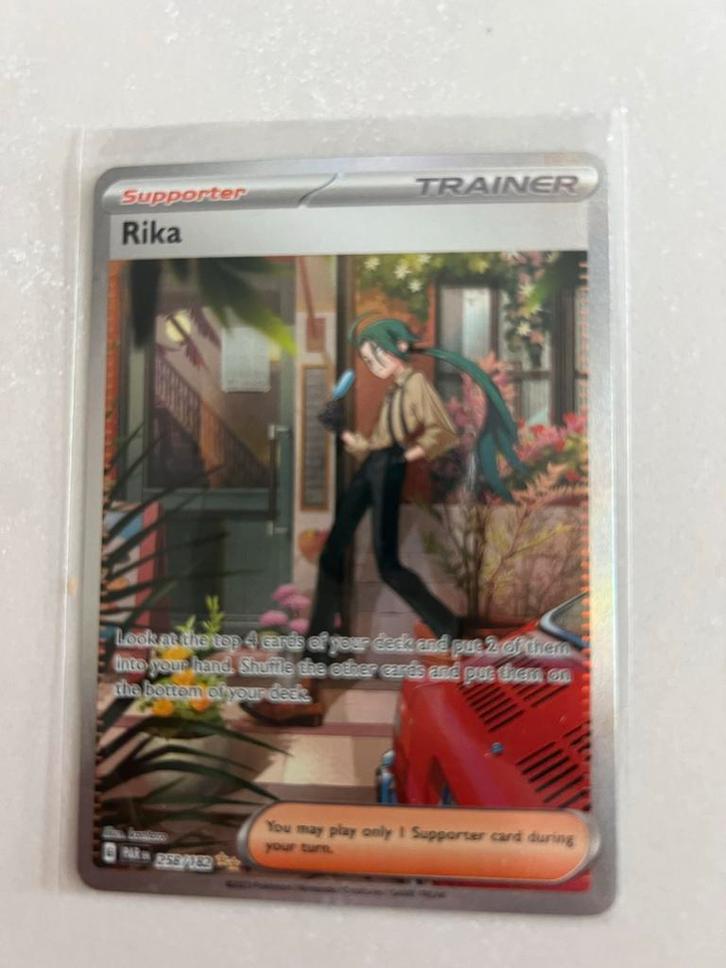 Pokémon kaart Rika Supporter Trainer 258/182, Hobby en Vrije tijd, Verzamelkaartspellen | Pokémon, Zo goed als nieuw, Losse kaart
