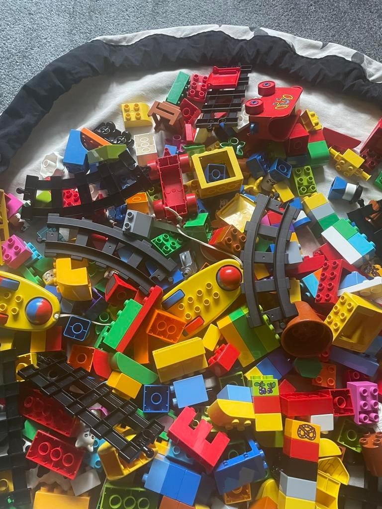 Duploblokken inclusief opbergzak, Kinderen en Baby's, Speelgoed | Bouwstenen, Ophalen, Zo goed als nieuw