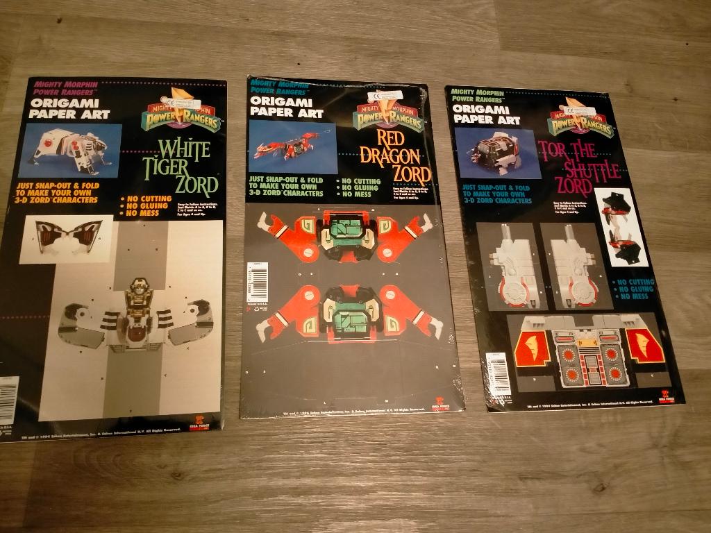 Power Rangers vintage Origami robot figuren kaart set, Ophalen of Verzenden, Zo goed als nieuw, Overige typen