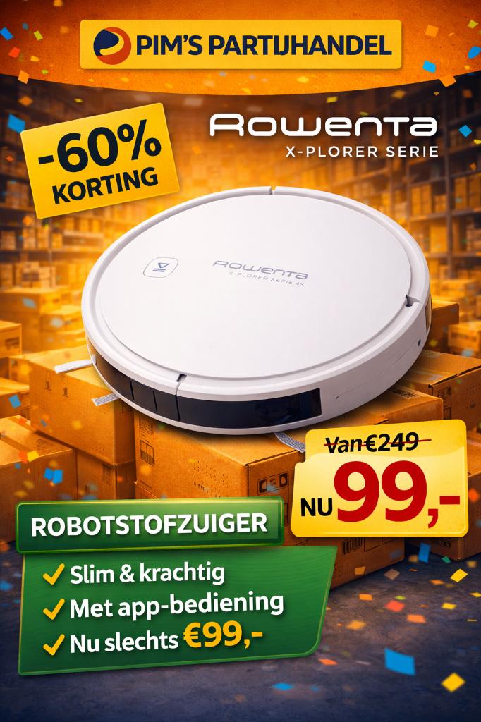 Rowenta Explorer Serie 40 robotstofzuiger (RR7267)., Ophalen of Verzenden, Nieuw, Robotstofzuiger