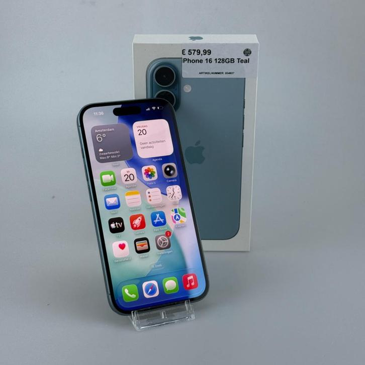 iPhone 16 128GB Teal, Telecommunicatie, Mobiele telefoons | Apple iPhone, Zo goed als nieuw
