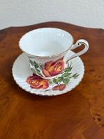 Vintage Paragon The Queen's China kop en schotel, rozen, Ophalen of Verzenden
