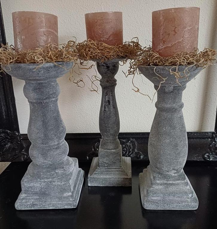 Kandelaars landelijke stijl, Huis en Inrichting, Woonaccessoires | Kandelaars en Kaarsen, Zo goed als nieuw, 25 tot 50 cm, Hout