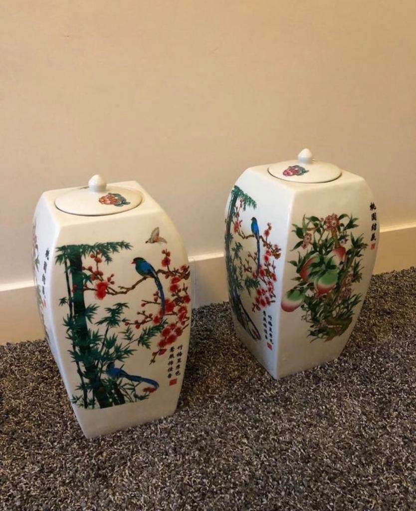 Chinese porseleinen vazen/potten met deksel, Antiek en Kunst, Antiek | Vazen, Ophalen