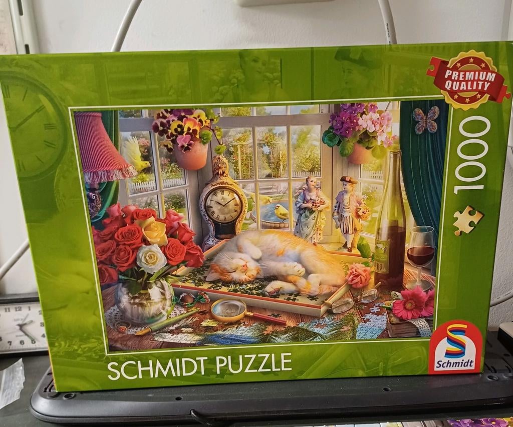 Mooie puzzel / puzzle met poes 1000 stukjes, Ophalen, 500 t/m 1500 stukjes, Zo goed als nieuw