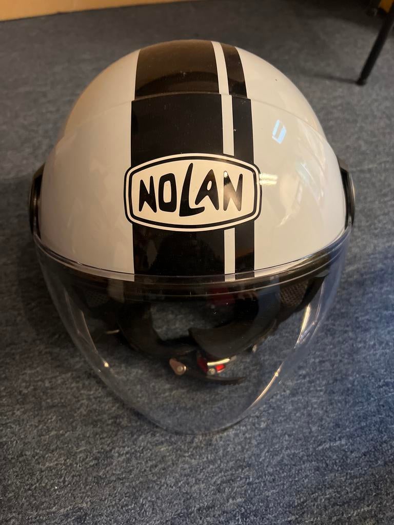 Nolan N21 Visor helm wit/zwart, maat M, Motoren, Ophalen, M, Nolan, Jethelm