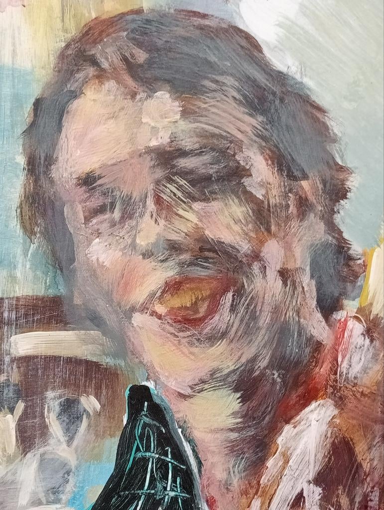 Gouache olieverf op papier Drie Vissers 20e eeuw, Ophalen of Verzenden