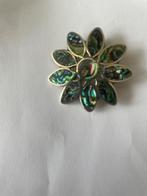 Zilveren Broche : Bloem met parelmoer, Ophalen of Verzenden, Zo goed als nieuw, Zilver, Zilver