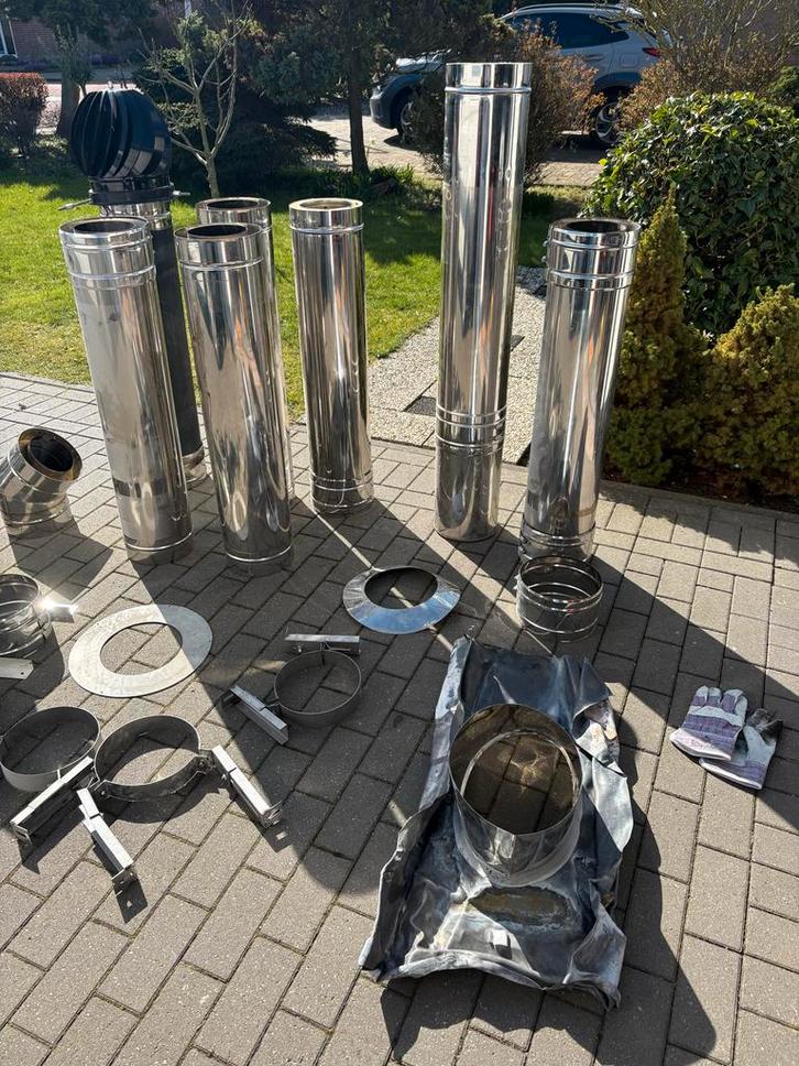 RVS Dubbelwandige Rookkanaal Onderdelen, Huis en Inrichting, Haarden, Gebruikt, Overige soorten, Ophalen