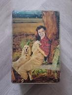 Vintage blik vrouw met honden, Ophalen of Verzenden, Gebruikt, Overige