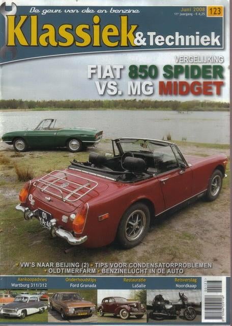 Klassiek & Techniek 123 2008 : Fiat 850 Spider - MG Midget, Ophalen of Verzenden, Gelezen, Algemeen