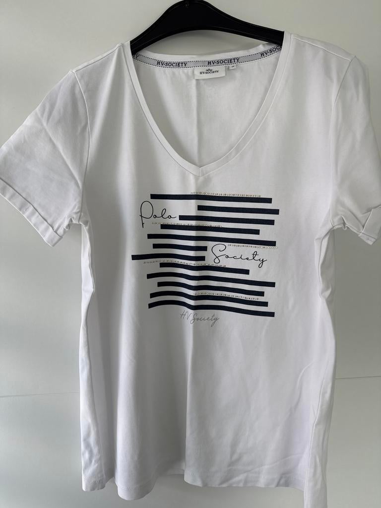 HV Society Dames T-shirt Maat 40, Kleding | Dames, T-shirts, Gedragen, Maat 38/40 (M), Wit, Korte mouw, Ophalen of Verzenden