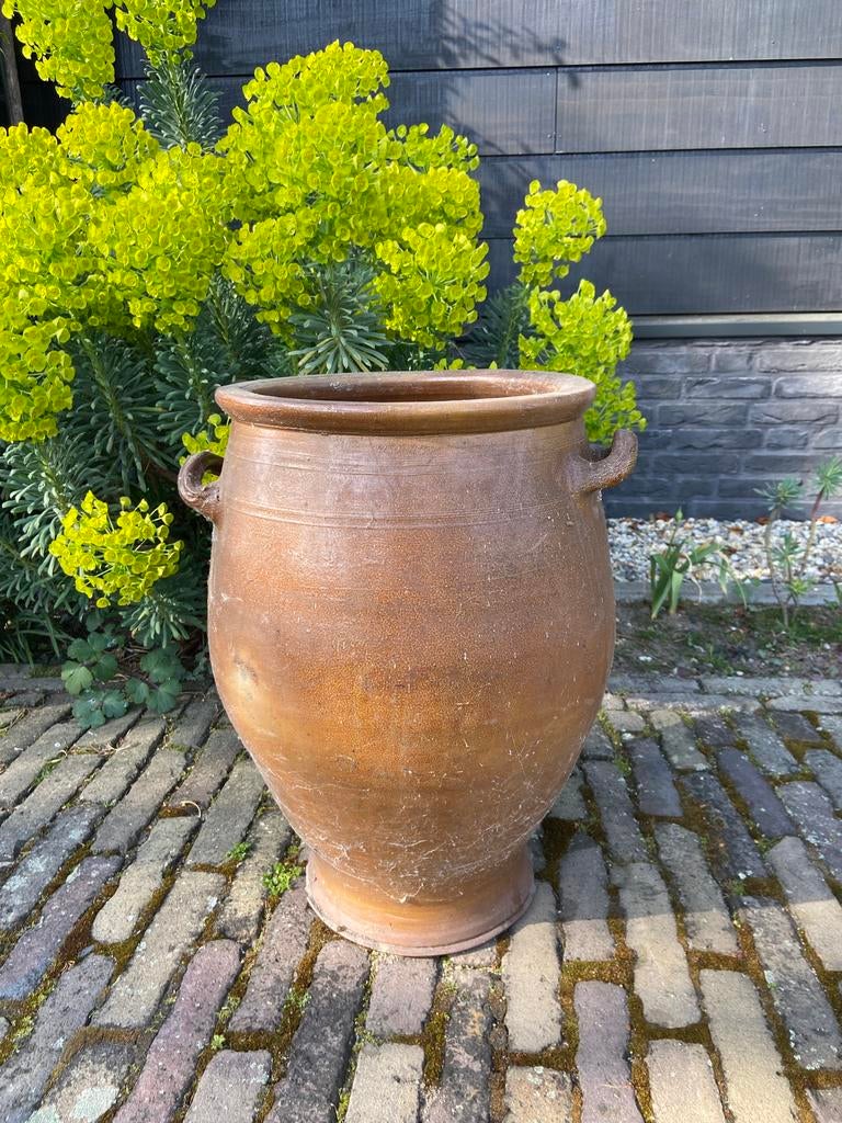 Zeer grote bruine grespot keulse pot plantenbak bloempot, Ophalen