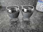 Bodum Pavina glazen met siliconen band zwart 2 stuks, Glas of Glazen, Ophalen of Verzenden, Overige stijlen, Glas