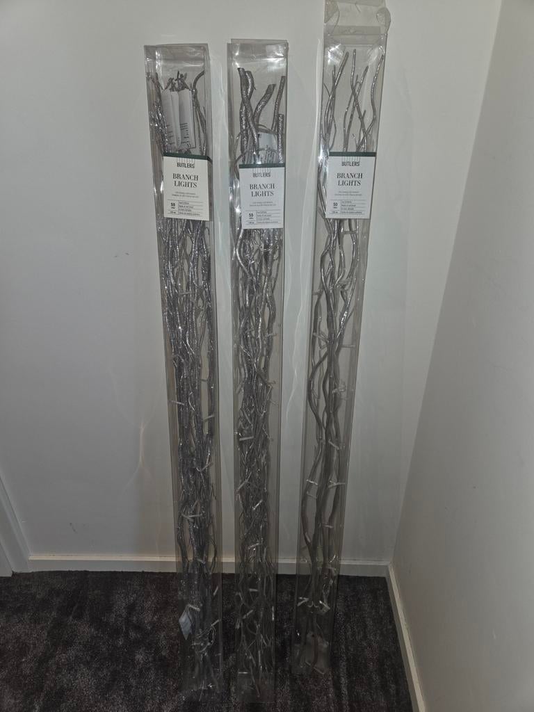 Kersttakken met lampjes, zilver, Ophalen, Nieuw