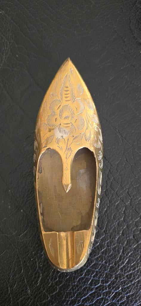 Vintage Indiase messing asbak in de vorm van een schoen, Verzamelen, Ophalen of Verzenden, Zo goed als nieuw