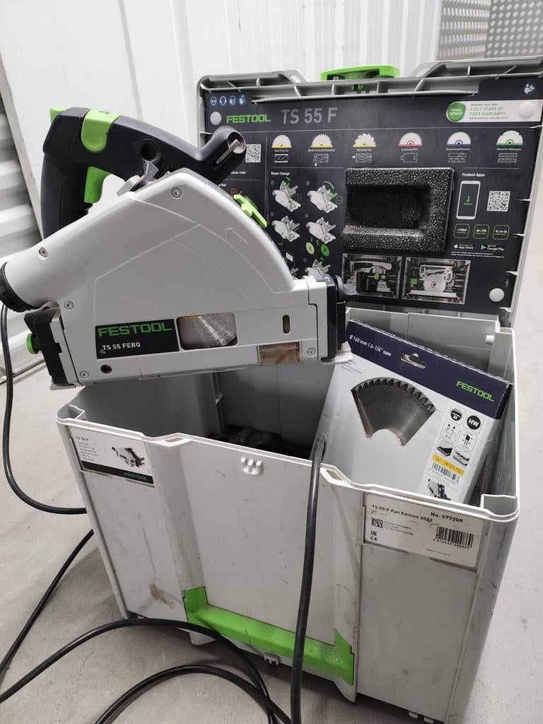 Festool invalzaag TS 55 FEBQ, Doe-het-zelf en Verbouw, Ophalen, 1200 watt of meer, Invalzaag, 30 tot 70 mm