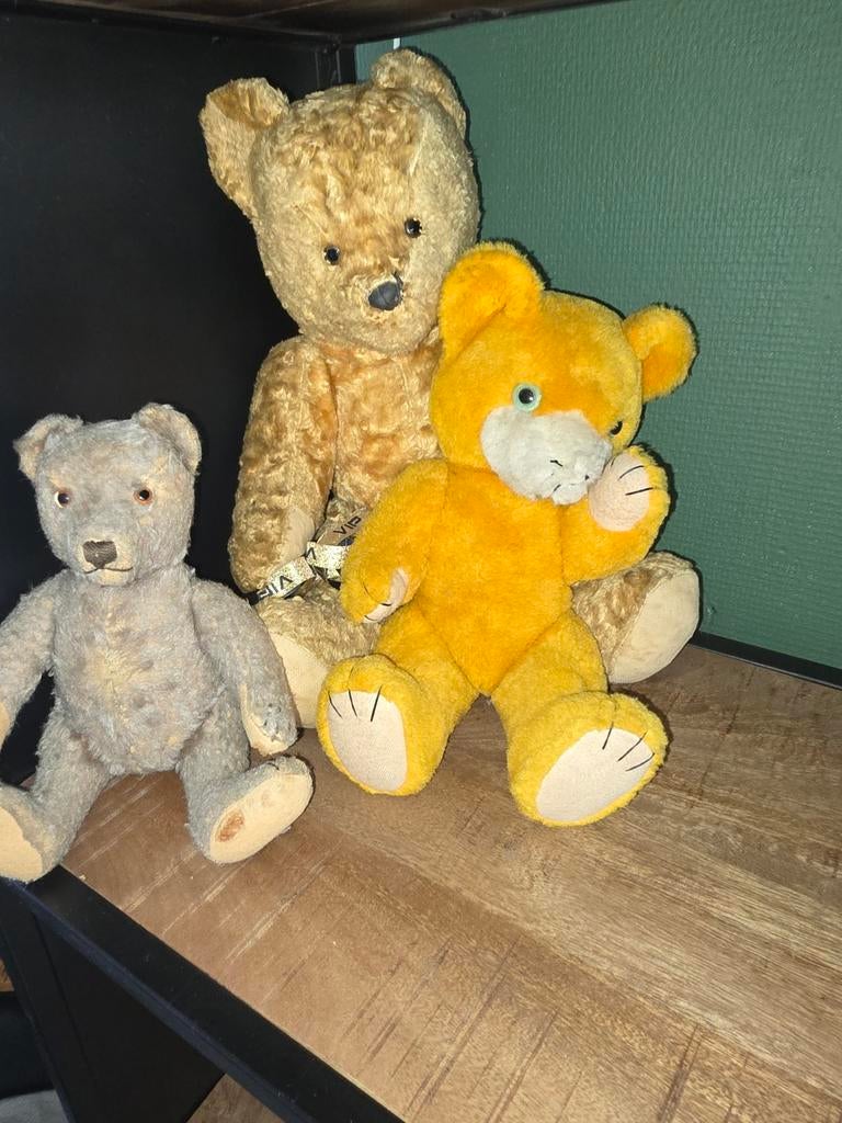 3 oude beren, Ophalen of Verzenden, Gebruikt, Stoffen beer, Overige merken