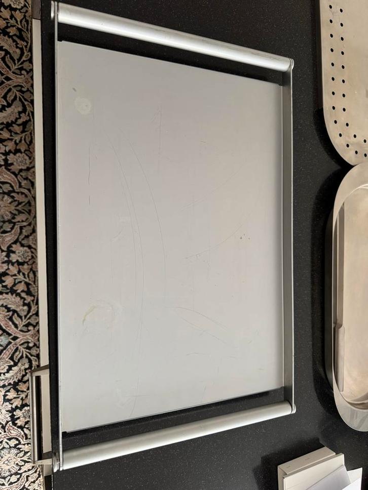 Alessi serveerschaal / dienblad, Huis en Inrichting, Woonaccessoires | Dienbladen, Gebruikt, Metaal, Rechthoekig, Ophalen of Verzenden